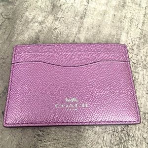 Coach mini wallet in metallic purple/pink